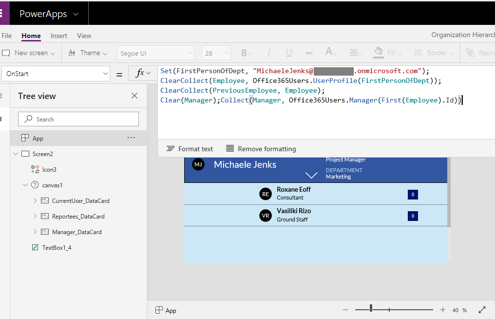 Organization Chart Using PowerApps In SharePoint Online